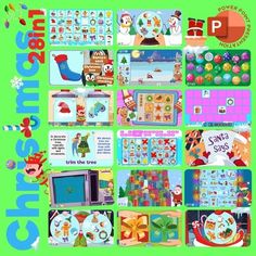 an image of christmas games for children and adults to play on the computer or tablet