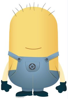 an image of a cartoon minion wearing overalls and holding his hands behind his back