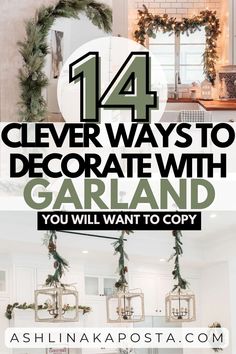 14 clever ways to decorate your home with faux garland this Christmas — ASHLINA KAPOSTA Decorating Doorways For Christmas, Christmas Decor Doorway Inside, Decorating Indoor Windows For Christmas, Christmas Garland On Cabinets, Christmas Garland On Windows Inside, Where To Put Garland Christmas, Open Lantern Decor Ideas Christmas, Arbor Christmas Decorating Ideas, Christmas Greenery On Chandelier