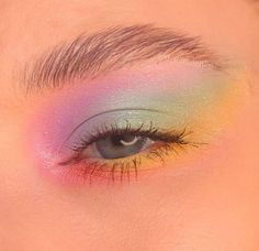 Rainbow Eye Makeup, Stick Tattoo, Rainbow Eyeshadow, Windows To The Soul, Pride Makeup, Lashes Mascara, Rainbow Makeup, Eyelash Extension Glue