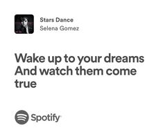 an ad for spotify with the caption'wake up to your dreams and watch them come true '