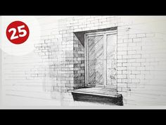 a drawing of a window with the number 25 on it