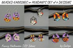 beaded earrings for pendants set of 6 designs by funky halloween diy ideas