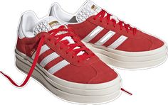 Adidas Gazelle Bold, Gymnastics Shoes, Gazelle Bold, Bold Shoes, Red Platform, Adidas Originals Women, Red Sneakers, Red Adidas, Platform Sneaker