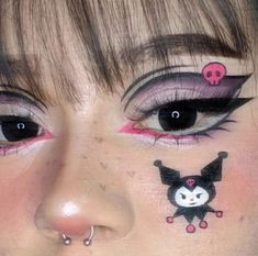 Vampire Bride, Kitty Makeup, Hello Kitty Makeup, Cute Eye Makeup, Doll Eye Makeup, Kawaii Makeup, Cool Makeup Looks, Eye Makeup Designs, Edgy Makeup