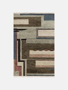 a multicolored rug with different shapes and sizes