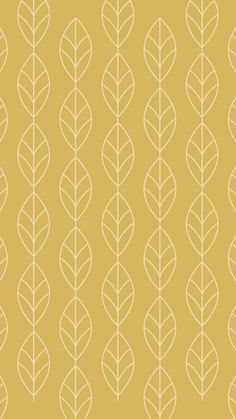 a yellow and white leaf pattern on a wallpaper background, with lines in the shape of leaves