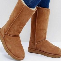 Brand New In The Box Ugg Classic Tall Ii Women’s Winter Boots This Is The Most Iconic Comfortable Cozy Boots. Available In All Sizes. Color:Chestnut Chestnut Ugg Boots, Ugg Boots Outfit, Ugg Style Boots, Tall Uggs, Chestnut Boots, Chestnut Uggs, Ugg Boots Tall, Ugg Classic Tall, Boots Tall