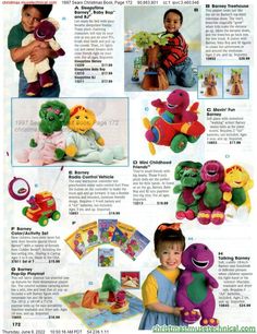 children's stuffed animals and toys are featured in the catalog