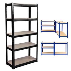 PRICES MAY VARY. Utilise Space: Transform your workshop, garage, warehouses, stock rooms, kitchens, shed, loft, office, kitchen or any other space with this rack's dynamic and flexible storage capacity. Heavy Duty Storage: The storage rack is constructed of premium steel frame and MDF boards, offering you a sturdy bearing with high capacity up to 385.8lb per tier. Comes with feet cover for optimum stability. Dimensions: 70x35x16inch(H*W*D). The storage shelf has excellent rust resistance and oxi Shelf Pantry, Utility Shelf, Shelves Metal, Workshop Shed, 4 Tier Shelf, Organization Closet, Workshop Garage, Metal Shelving, Loft Office