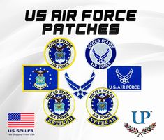 the us air force patches are on display