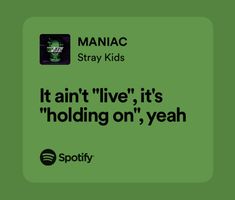 an ad for spotify with the caption it's not live, it's holding on yeah