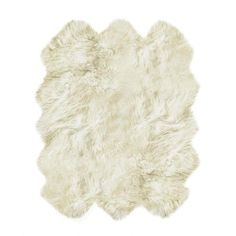 a white sheepskin rug on a white background