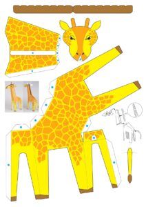 the paper giraffe is cut out and ready to be used