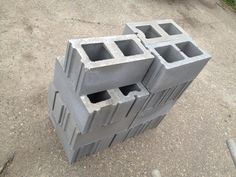 several cinder blocks stacked on top of each other