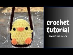 a crocheted bird hanging from a hook with the words crochet tutorial