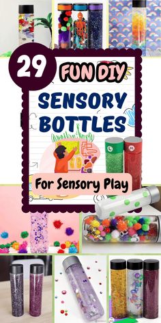 Keep little ones entertained with these calming and easy-to-make sensory bottles. Diy Sensory Bottles, Solar Diy Projects, Glitter Sensory Bottles, Diy Sensory, Sensory Bottle, Halloween Sensory, Bottle Images, Sensory Bottles, Water Beads