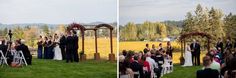 a couple getting married in front of an outdoor ceremony