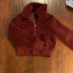 Brand New Cozy Warm Red Outerwear, Cozy Red Outerwear For Fall, Cozy Burgundy Winter Outerwear, Teddy Hoodie, Teddy Jacket, Colorful Hoodies, Lady In Red, Jackets For Women, Jackets & Coats