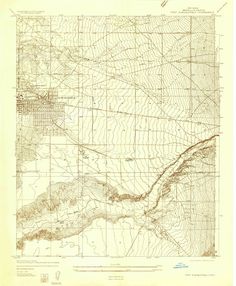 an old map of the state of texas with mountains and rivers in yellow, on white paper