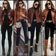 Dark Brown Jacket Outfit, Brown Jacket Outfit Woman, Brown Black Outfit, Brown Leather Jacket Women, Brown Jacket Outfit, Jackets For Winter, Womens Leather Jacket Outfit