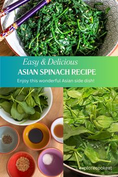 If you love spinach, then you'll love this easy to make Asian Spinach side dish recipe!

Ready in less than 10 minutes, this healthy spinach dish is the perfect side to serve with your favorite Asian main dishes.

Enjoy this easy spinach side dish today! Spinach Side Dish, Easy Asian, Spinach Recipes, Korean Food, Side Dish Recipes, Main Dishes, Spinach, Side Dishes, 10 Things