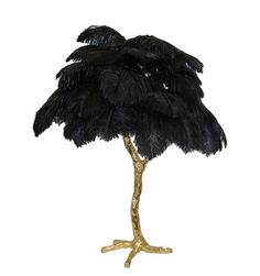 OSTRICH FEATHER TABLE LAMP Feather Chandelier, Feather Lamp, Hollywood Regency Decor, Standing Lamps, Candy Floss, Ostrich Feather, Colorful Feathers, Brass Table, Black Table Lamps