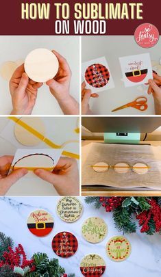 how to sublimate on wood with christmas decorations and paper cutting tools for the holidays