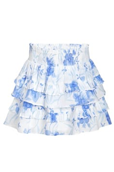 Our Billie Skirt is reimagined in 100% cotton with a hibiscus watercolor print. Below a wide smocked waistband, the skirt falls to two shirred tiers with ruffle details. Love Shack Fancy Skirts, Spring Cotton Skirt With Smocked Bodice, Beach Skirt With Smocked Bodice In Cotton, Beach Cotton Skirt With Smocked Bodice, Beach Skirt With Smocked Bodice, Cotton Mini Skirt With Smocked Bodice, Cotton Tiered Skirt With Smocked Bodice, Love Shack Fancy Skirt, Preppy Skirts