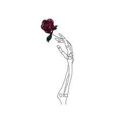 a drawing of a person holding a rose in the air with one hand and reaching for it