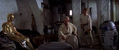 star wars scene with r2d2 and c - 3po