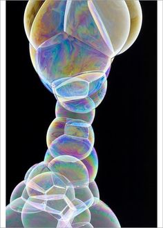 soap bubbles are stacked on top of each other