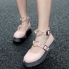 Color: Pink, Shoes Size: 35 Punk Shoes, Platform Wedges Shoes, Fashion Things, Heart Shoes, Inside Shoes, How To Make Shoes, Jane Shoes, Pink Shoes, Mary Jane Shoes