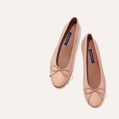 The Demi - Ballet Pink Nappa – Margaux French Girl Chic, Pink Ballerina, Ballet Beautiful, Ballet Pink, French Girls, Shoes Pink, Comfortable Flats, Ballet Flat Shoes, French Girl