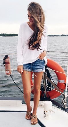 Comfy Summer Outfits, Casual Chique, Vacation Outfits, Ladies Dress Design, Look Fashion, Spring Summer Fashion, Short Outfits, Spring Outfits