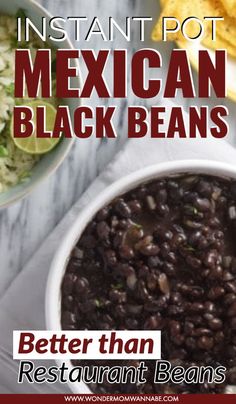 an image of mexican black beans in a bowl with the title instant pot mexican black beans