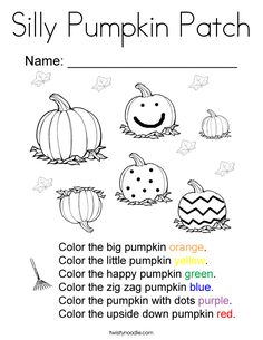 a coloring page with pumpkins and other things to color in the text on it