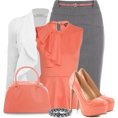 ! Fashionable Work Outfit, Palm Beach Jewelry, Stylish Work Attire, Beautiful Dress Designs, Professional Attire, Pencil Skirts, Professional Outfits