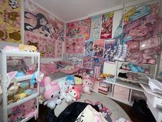 a room filled with lots of stuffed animals and other stuff animal items on the walls