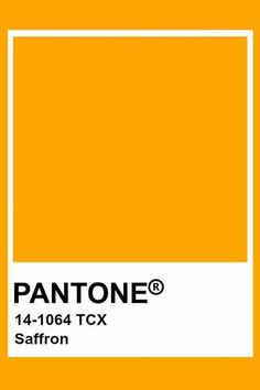 the pantone color is yellow and has white trim on it, with an orange background