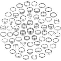 PRICES MAY VARY. SILVER RINGS for WOMEN: Crafted from top-quality alloy, our rings are made with eco-friendly metal that's resistant to fading. Lead and nickel-free, they ensure both style and safety, offering lasting beauty without compromise. ENDLESS LAYERING POSSIBILITIES: Our ring set offers a stunning selection of 60 designs, featuring popular styles like trendy stackable rings, dazzling CZ designs, timeless twisted rope bands, delicate butterfly rings, and glamorous diamond-studded stacks. White Nike Socks, Gold Stackable Rings, Rings Multiple, Rings Chunky, Music Hoodies, Women Crafts, Gold Rings Stackable, Heart Hoodie, Black Flare