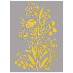 yellow and gray flowers are on a grey background, with the word love written below it