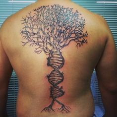 a man with a tree tattoo on his back