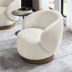 Elevate your living space with Contemporary & Classic Style Swivel Accent Chair. The unique curved back and wooden swivel base combine to create an elegant and inviting decor piece. Crafted with a solid wood frame, this Upholstered Barrel Chair ensures exceptional sturdiness and long-lasting durability. It's designed with precision  no burrs, no smell, making it a safe and perfect choice for a stylish bedroom chair. The 360-degree swiveling base adds a touch of modern convenience, allowing this Bedroom Reading Nook, Living Bedroom, Swivel Accent Chair, Apartment Aesthetic, Waiting Area, Modern Armchair, Stylish Bedroom, Contemporary Classic, Bedroom Chair