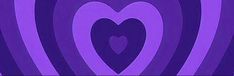 an abstract purple background with two hearts in the center and one heart at the bottom