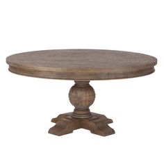 Chatham Downs Spanish Gray Round Pedestal Table - World Interiors 60 Inch Round Dining Table, Mango Wood Dining Table, Dining Table Price, Weathered Teak, Round Wood Dining Table, Wood Pedestal, Teak Dining Table, Rustic Materials, Pedestal Dining Table