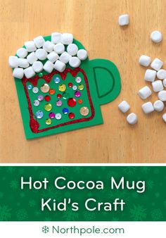 hot cocoa mug kid's craft with marshmallows