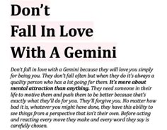 an article about love and being in the same language, with text that reads i don't fall in love with a gemini