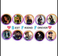 the best friend forever poster is shown with many different people in it's circles