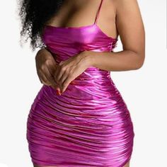 Never Been Worn! Dresses Glitter, Glitter Party Dress, Pink Bodycon Dress, Party Dress For Women, Pink Bodycon, Dress Spaghetti Straps, Metallic Mini Dresses, Glitter Party, Pink Bodycon Dresses